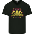 Possible With God Christianity Christian Mens V-Neck Cotton T-Shirt Black