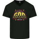 Possible With God Christianity Christian Mens V-Neck Cotton T-Shirt Black
