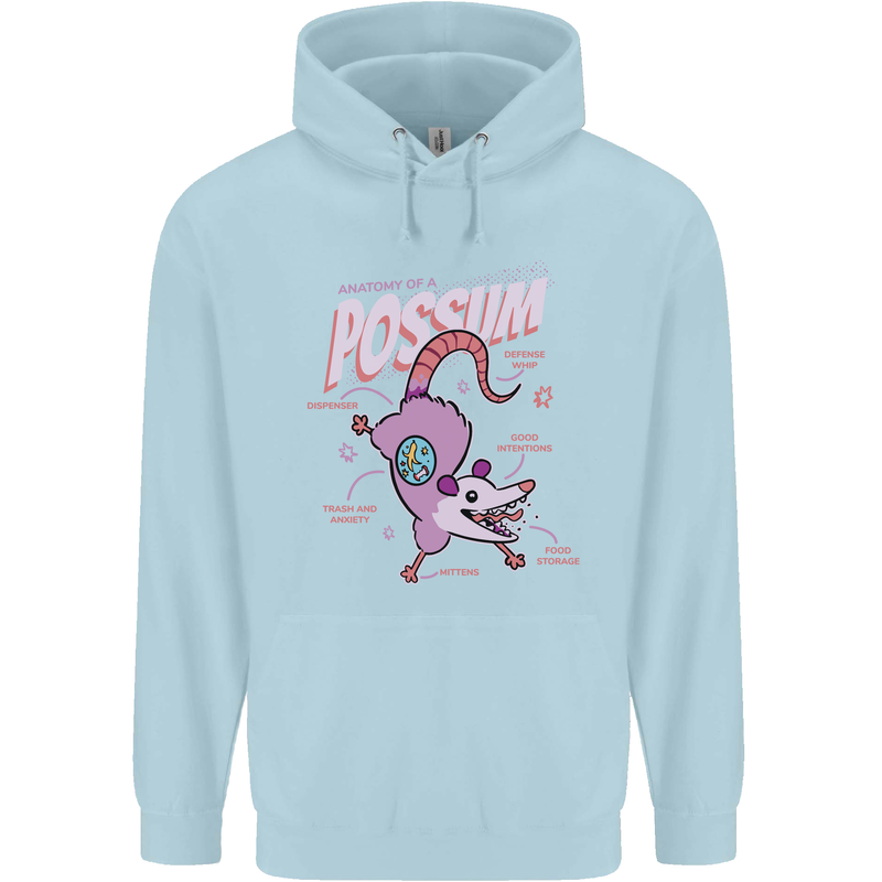 Possum Anatomy Childrens Kids Hoodie Light Blue