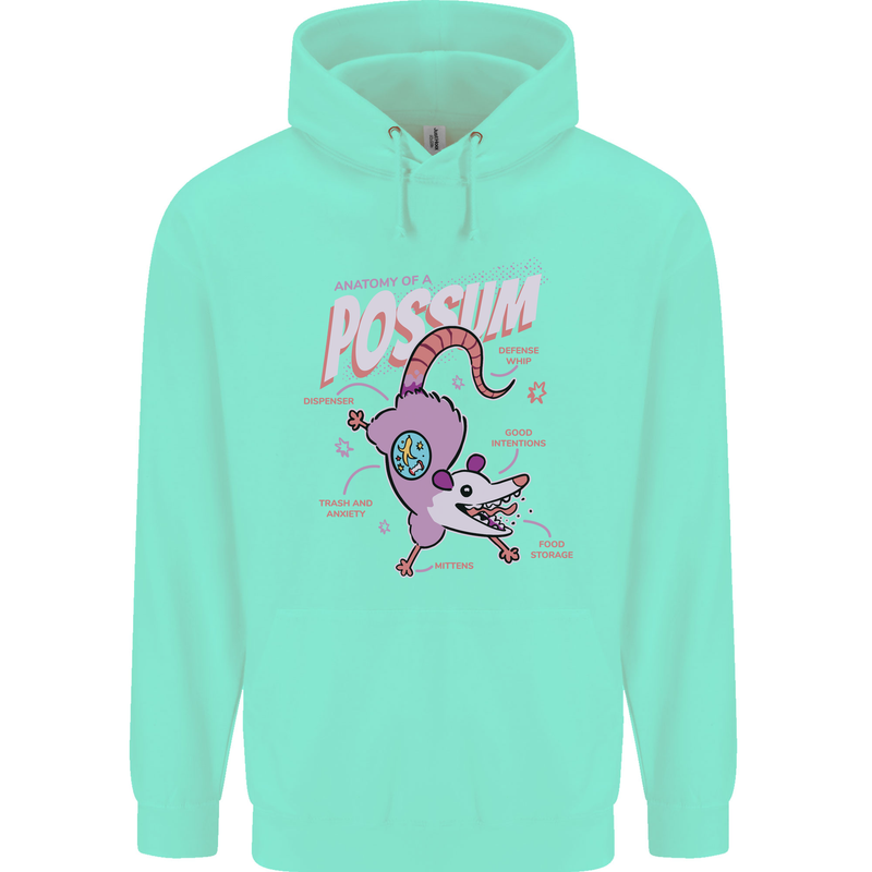 Possum Anatomy Childrens Kids Hoodie Peppermint