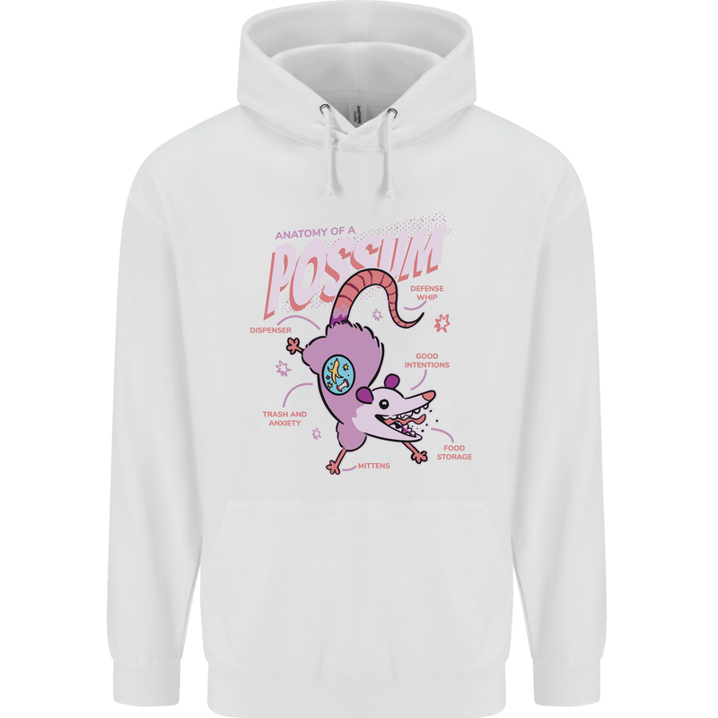 Possum Anatomy Childrens Kids Hoodie White