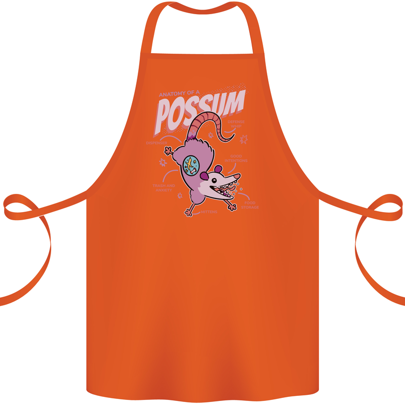 Possum Anatomy Cotton Apron 100% Organic Orange