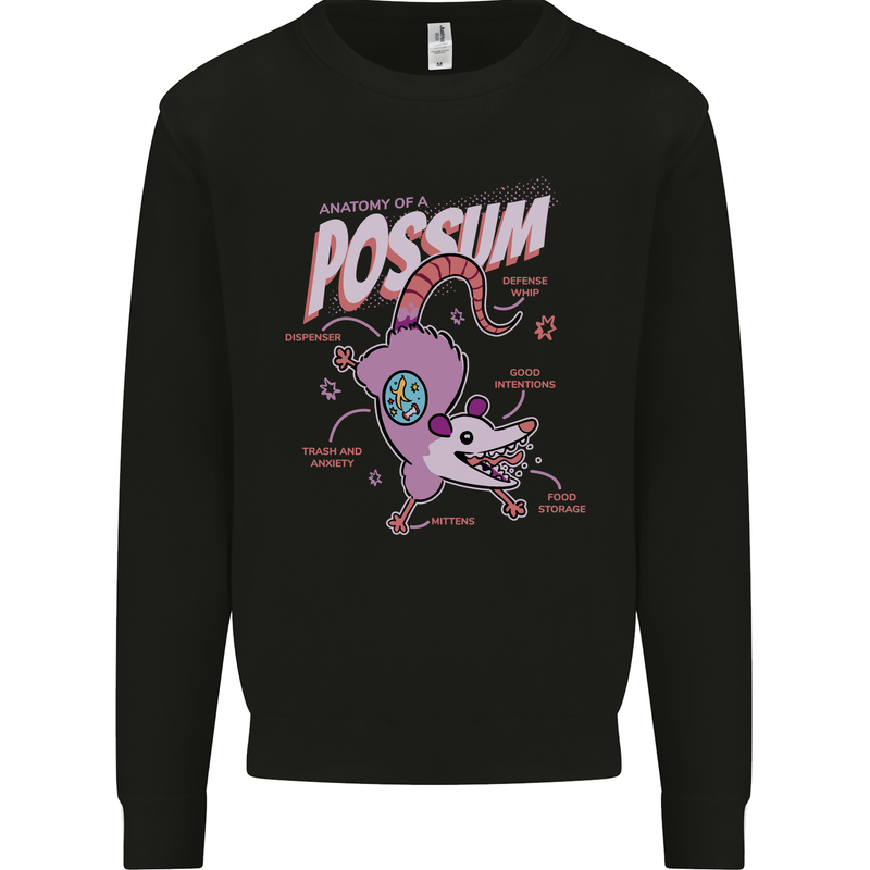 Possum Anatomy Kids Sweatshirt Jumper Black