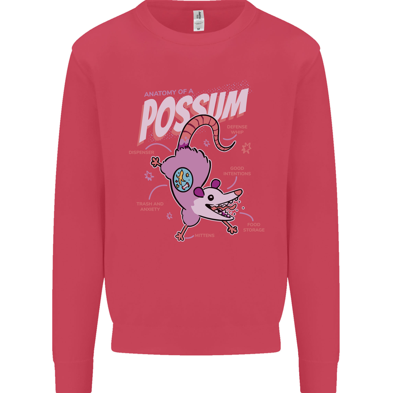 Possum Anatomy Kids Sweatshirt Jumper Heliconia