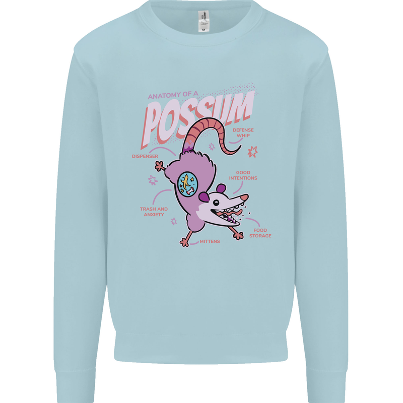Possum Anatomy Kids Sweatshirt Jumper Light Blue