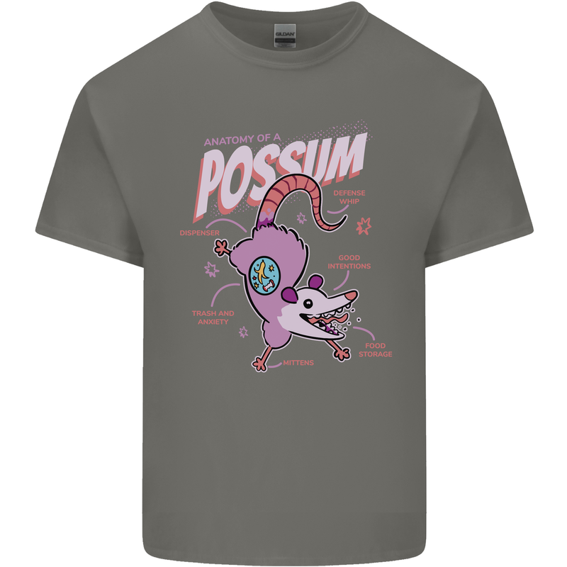 Possum Anatomy Kids T-Shirt Childrens Charcoal