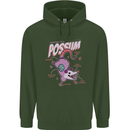 Possum Anatomy Mens 80% Cotton Hoodie Forest Green