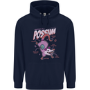 Possum Anatomy Mens 80% Cotton Hoodie Navy Blue