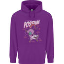 Possum Anatomy Mens 80% Cotton Hoodie Purple