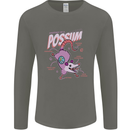 Possum Anatomy Mens Long Sleeve T-Shirt Charcoal