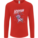 Possum Anatomy Mens Long Sleeve T-Shirt Red