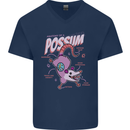Possum Anatomy Mens V-Neck Cotton T-Shirt Navy Blue