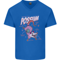 Possum Anatomy Mens V-Neck Cotton T-Shirt Royal Blue