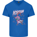 Possum Anatomy Mens V-Neck Cotton T-Shirt Royal Blue