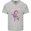 Possum Anatomy Mens V-Neck Cotton T-Shirt Sports Grey