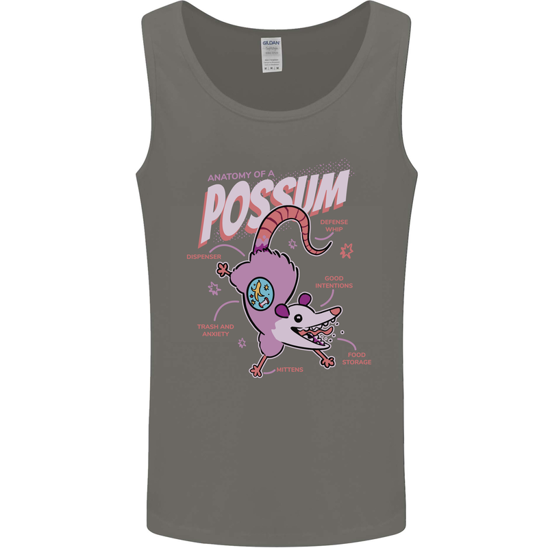 Possum Anatomy Mens Vest Tank Top Charcoal