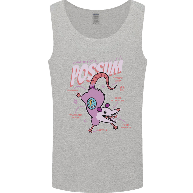 Possum Anatomy Mens Vest Tank Top Sports Grey