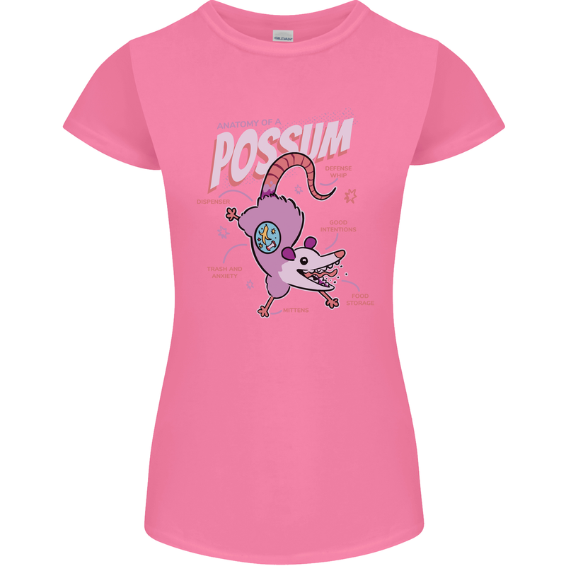 Possum Anatomy Womens Petite Cut T-Shirt Azalea