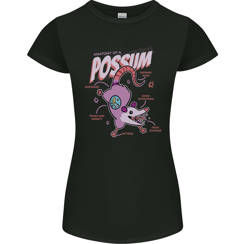 Possum Anatomy Womens Petite Cut T-Shirt Black