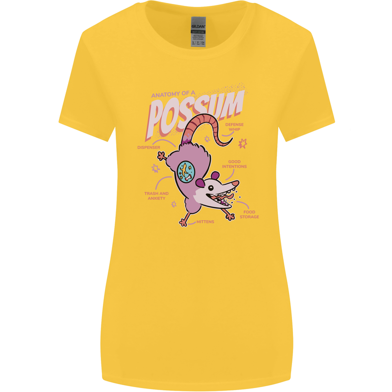 Possum Anatomy Womens Wider Cut T-Shirt Yellow