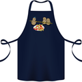 Potato Murder Funny Food BBQ Chef Cotton Apron 100% Organic Navy Blue