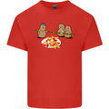 Potato Murder Funny Food BBQ Chef Mens Cotton T-Shirt Tee Top Red