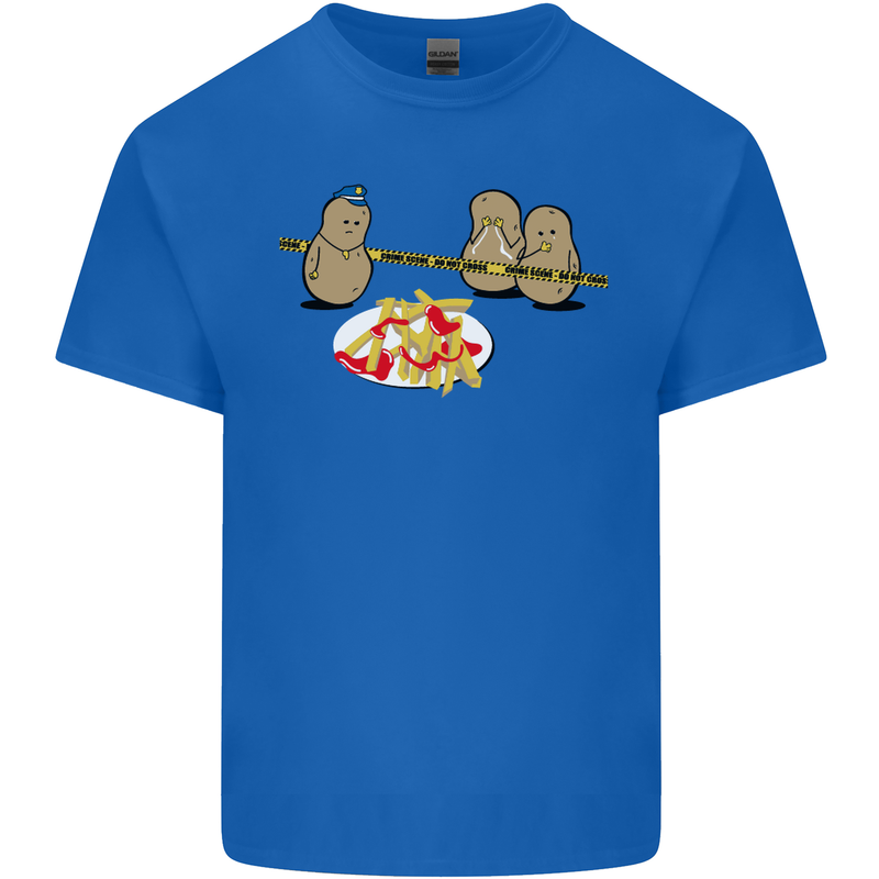 Potato Murder Funny Food BBQ Chef Mens Cotton T-Shirt Tee Top Royal Blue