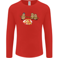 Potato Murder Funny Food BBQ Chef Mens Long Sleeve T-Shirt Red
