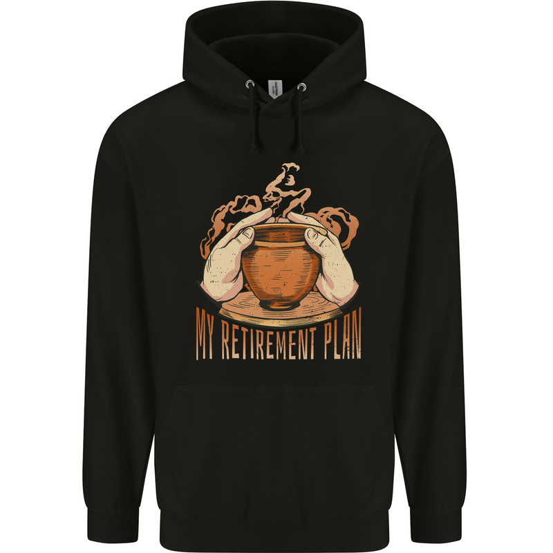 Pottery Retirement Plan Funny Childrens Kids Hoodie Black