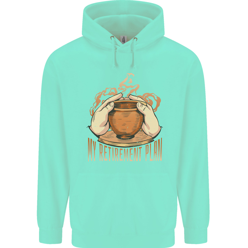 Pottery Retirement Plan Funny Childrens Kids Hoodie Peppermint
