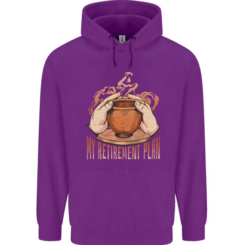 Pottery Retirement Plan Funny Childrens Kids Hoodie Purple