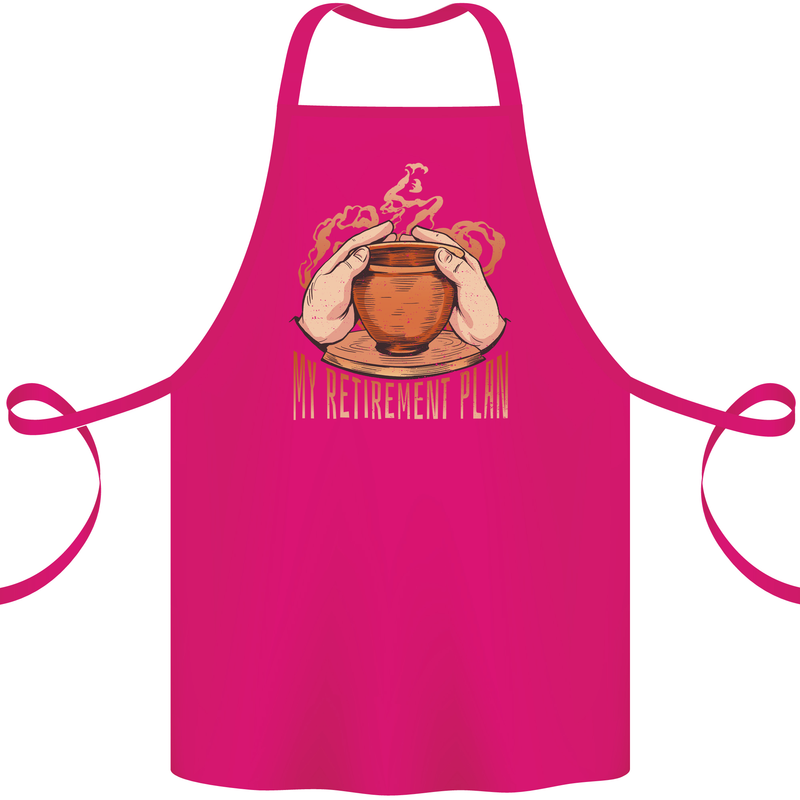 Pottery Retirement Plan Funny Cotton Apron 100% Organic Pink