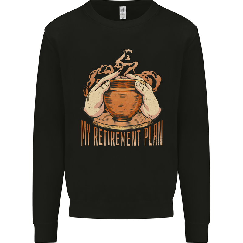 Pottery Retirement Plan Funny Kids Sweatshirt Jumper Black
