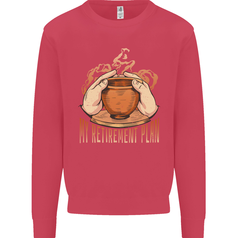 Pottery Retirement Plan Funny Kids Sweatshirt Jumper Heliconia