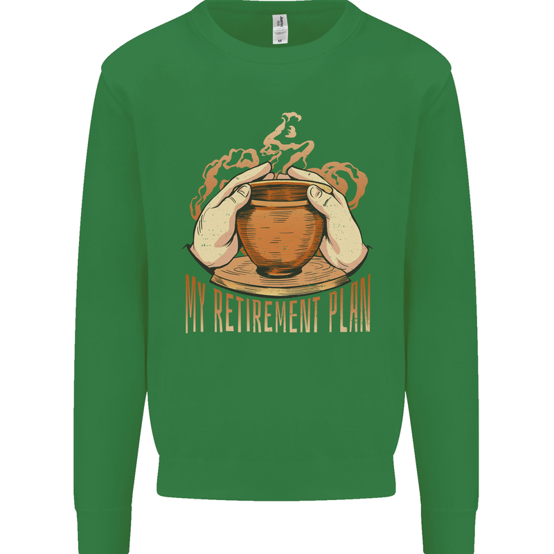 Pottery Retirement Plan Funny Kids Sweatshirt Jumper Irish Green