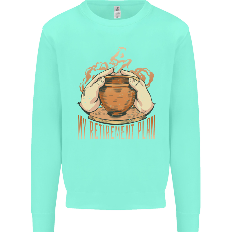Pottery Retirement Plan Funny Kids Sweatshirt Jumper Peppermint