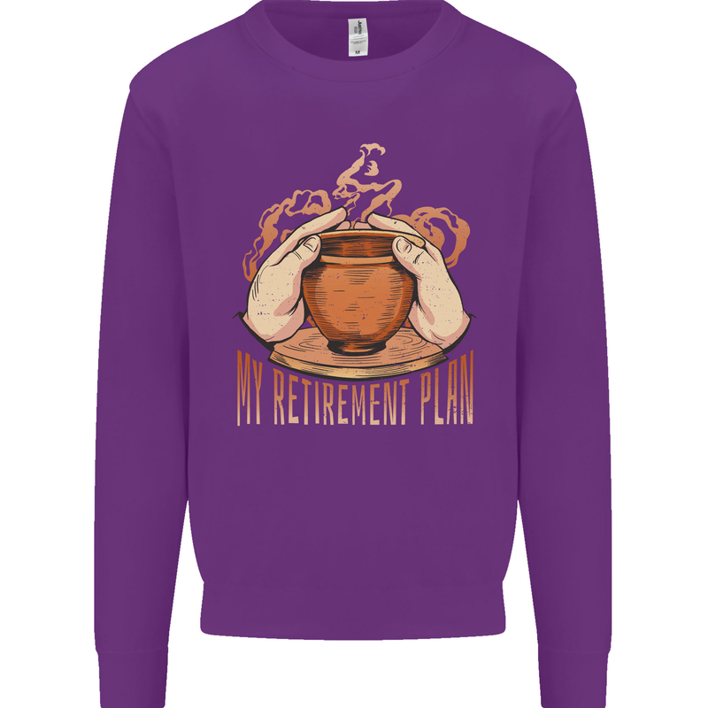Pottery Retirement Plan Funny Kids Sweatshirt Jumper Purple