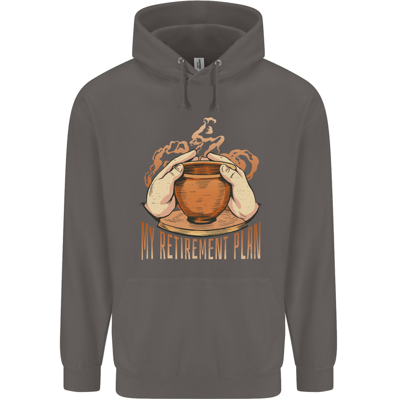 Pottery Retirement Plan Funny Mens 80% Cotton Hoodie Charcoal