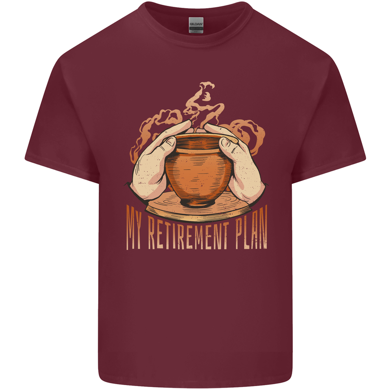 Pottery Retirement Plan Funny Mens Cotton T-Shirt Tee Top Maroon