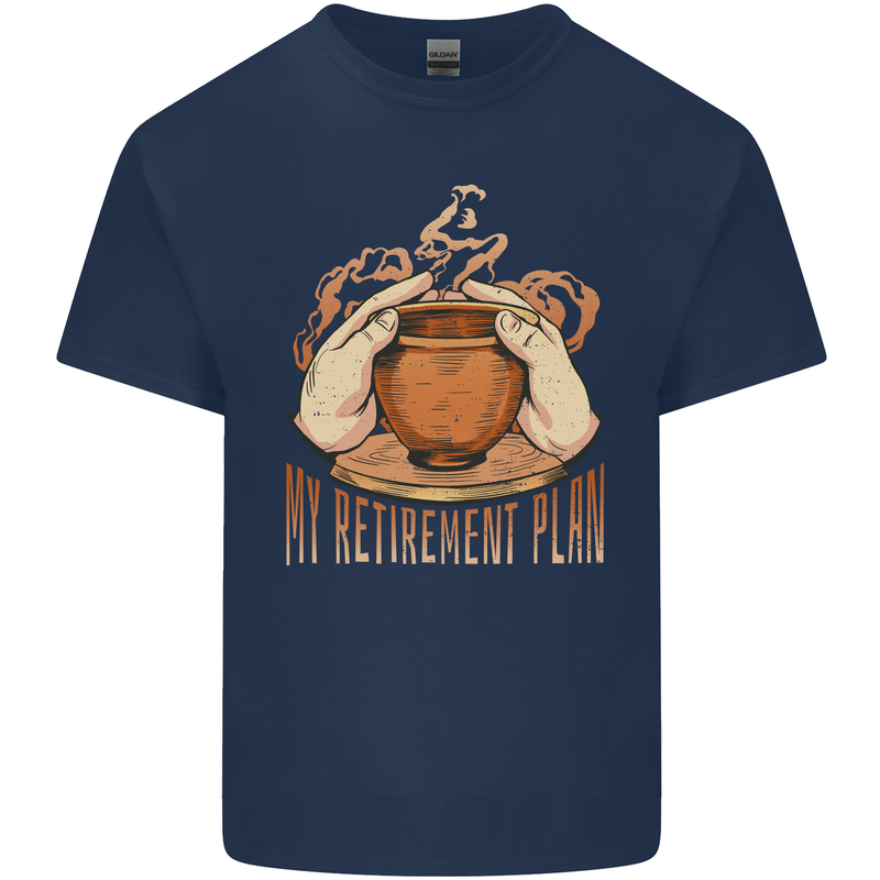 Pottery Retirement Plan Funny Mens Cotton T-Shirt Tee Top Navy Blue