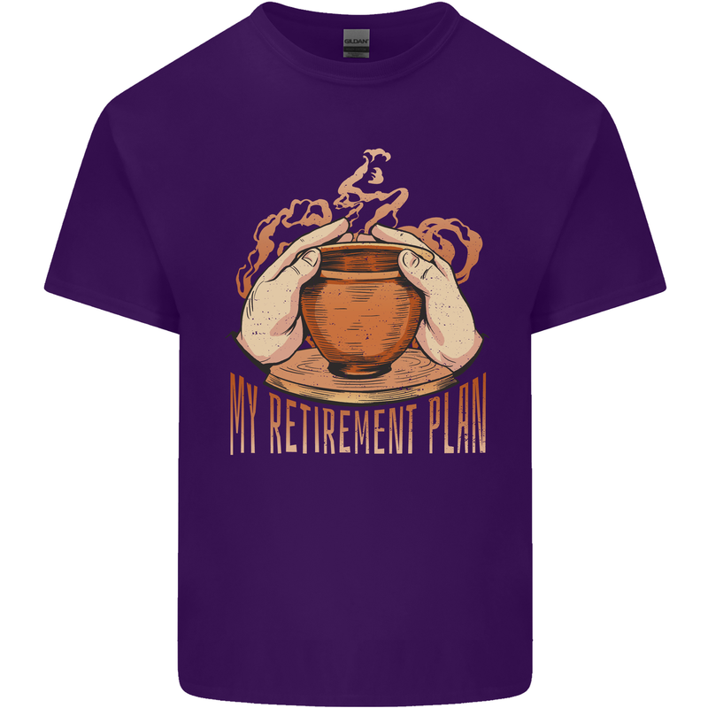 Pottery Retirement Plan Funny Mens Cotton T-Shirt Tee Top Purple