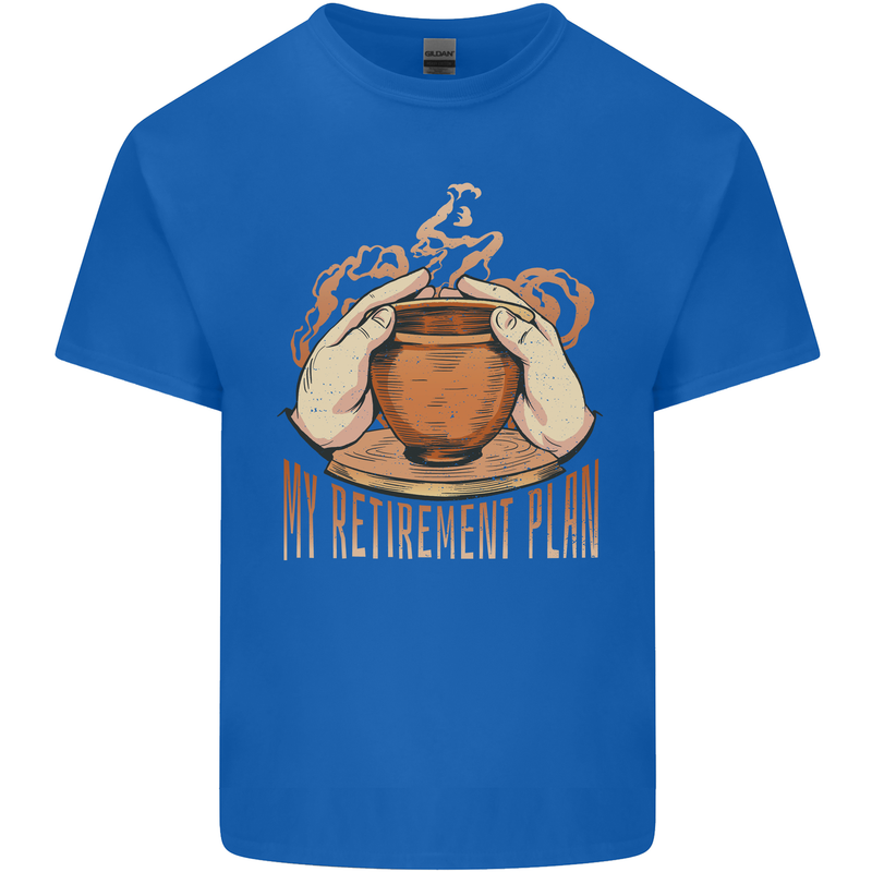 Pottery Retirement Plan Funny Mens Cotton T-Shirt Tee Top Royal Blue