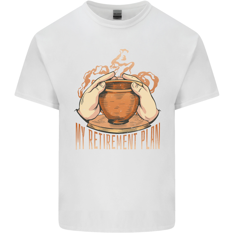 Pottery Retirement Plan Funny Mens Cotton T-Shirt Tee Top White