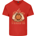 Pottery Retirement Plan Funny Mens V-Neck Cotton T-Shirt Red