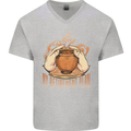 Pottery Retirement Plan Funny Mens V-Neck Cotton T-Shirt Sports Grey