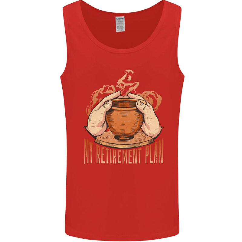 Pottery Retirement Plan Funny Mens Vest Tank Top Red