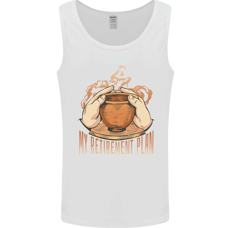 Pottery Retirement Plan Funny Mens Vest Tank Top White