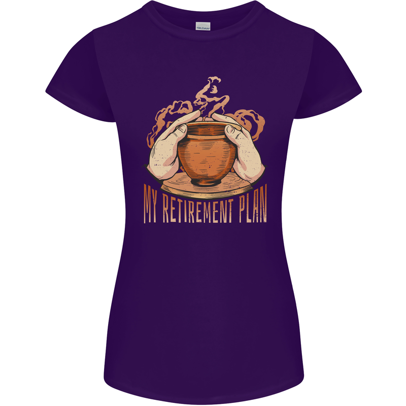 Pottery Retirement Plan Funny Womens Petite Cut T-Shirt Purple