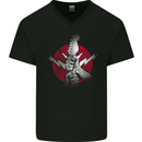 Power to the Guitar Guitarist Electric Bass Mens V-Neck Cotton T-Shirt Black