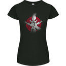 Power to the Guitar Guitarist Electric Bass Womens Petite Cut T-Shirt Black